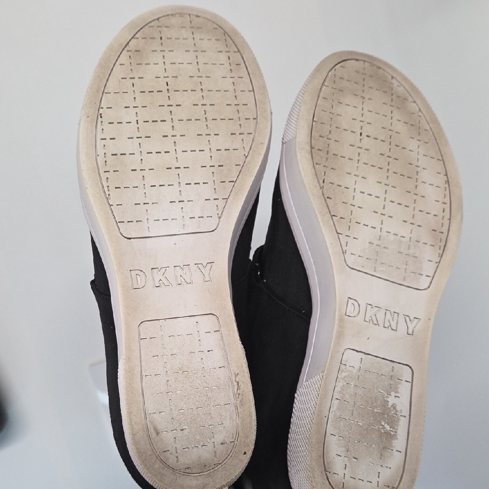 DKNY Black Wedge Slip-On Sneakers with Lime Interior Size 8.5 - Picture 5 of 7